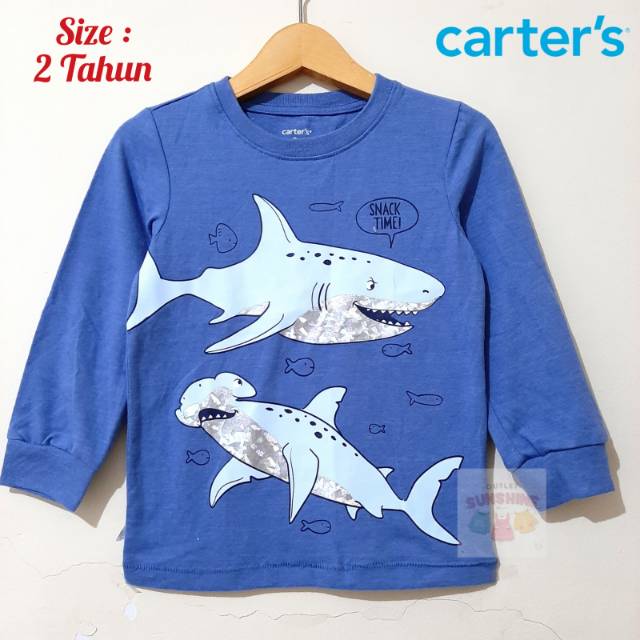 Baju Kaos Carter's Shark Anak Laki Cowok - Carters Hiu Boys Tee
