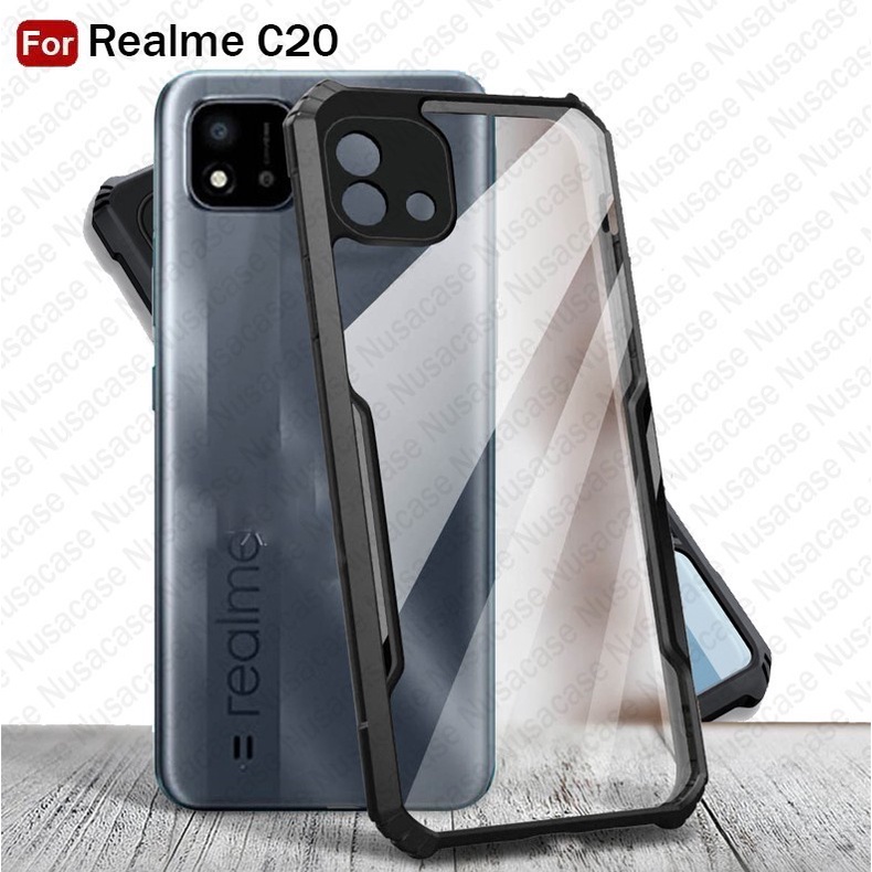 Realme C21 C21Y C12 C20 C11 2021 Hard Case Fusion Shockproof Clear Armor Bumper -D2