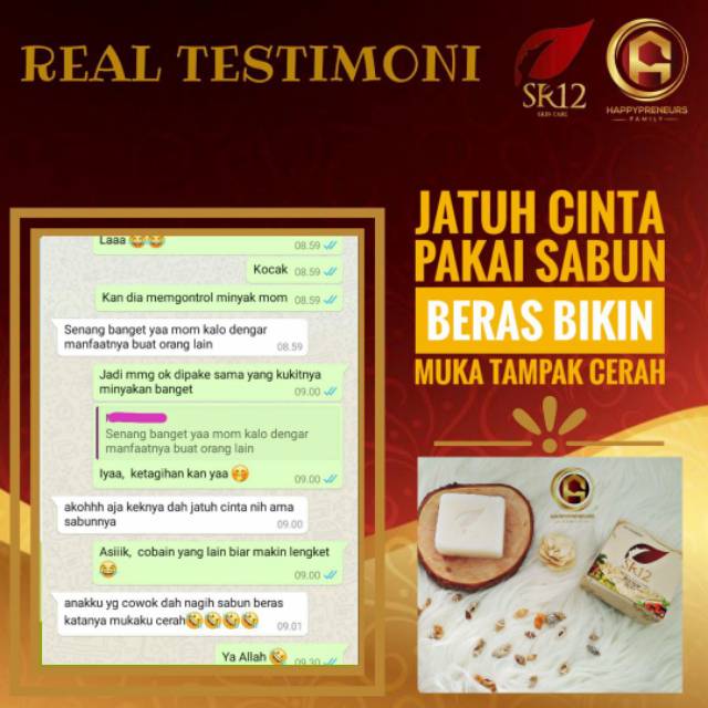 RICE SOAP SR12 - SABUN BERAS - SABUN MUKA BERJERAWAT DAN SENSITIF