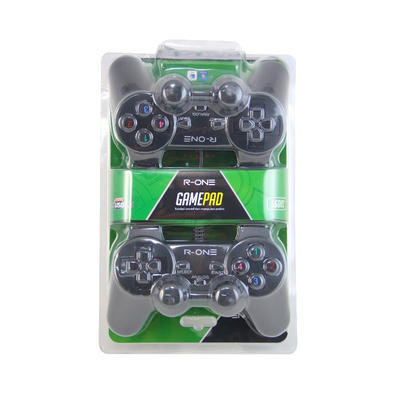 GAMEPAD DOUBLE GETAR R-ONE - ACC PC GAMING JOYSTICK PLAYSTATION MURAH