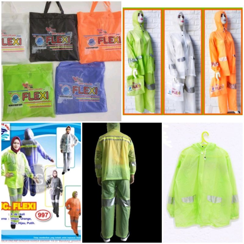 Jas Hujan DOLPHIN FLEXI 997 Setelan Baju Jaket Celana Murah Pria Wanita Dewasa Scotchlight Mantel