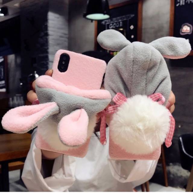 Jual CASE Hoodie BUNNY KELINCI ABU - iphone 6 6s 7plus oppo f5 v9 a5s