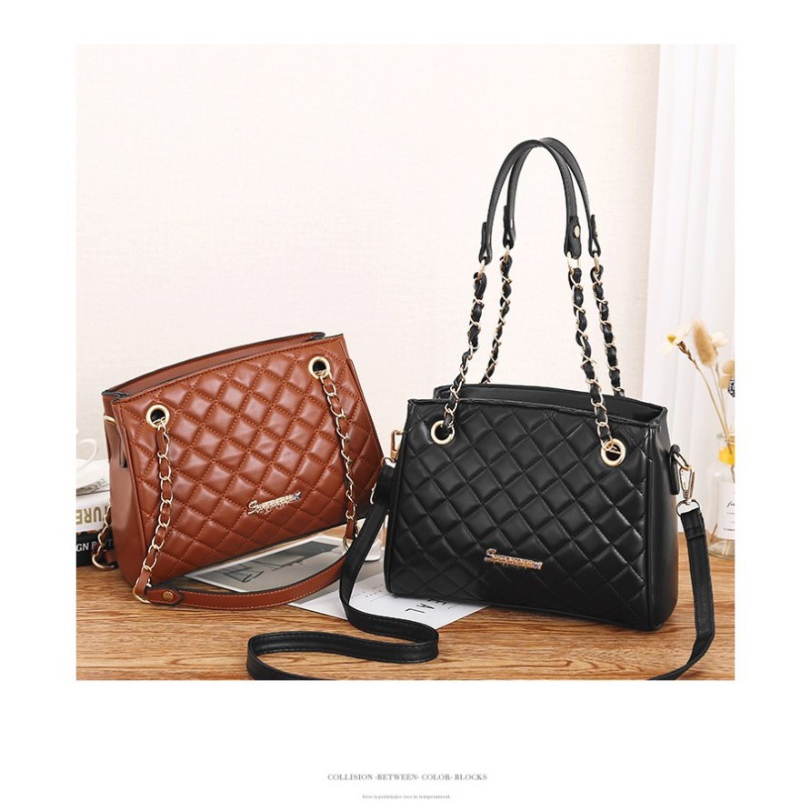 Premium Tote Bag Wanita PU Leather JX 535 - Tas Tote Bag Wanita Elegan - Tas Import - Tas Kantor