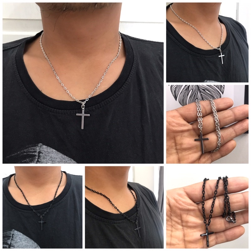 KALUNG SALIB PRIA | KALUNG RANTAI SALIB PRIA ANTI KARAT | KALUNG SALIB ANTI KARAT