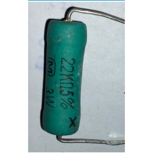 resistor, 22 K ,3, WAT, body 5 wat,  kaki bengkok