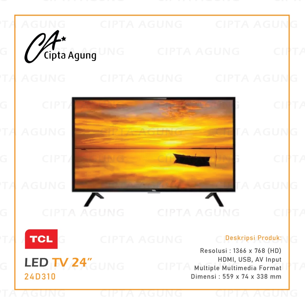 LED TV 24" TCL 24D310 L24D310 HDMI USB MOVIE