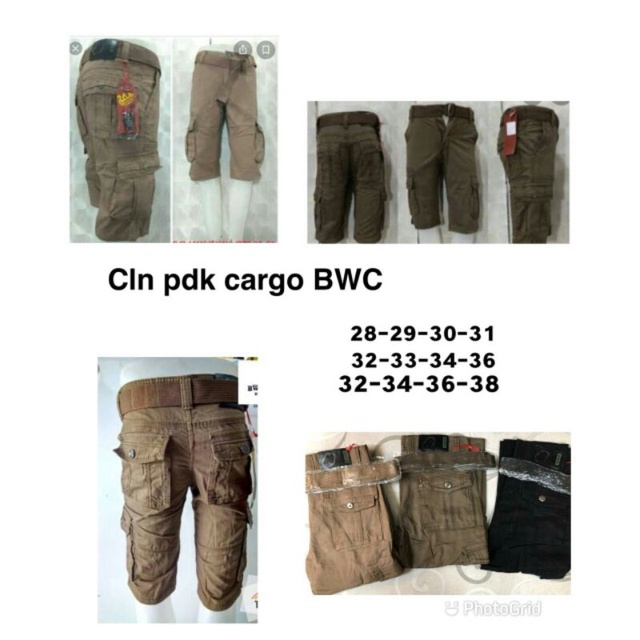 CELANA CARGO PENDEK POLOS BWC MURAH