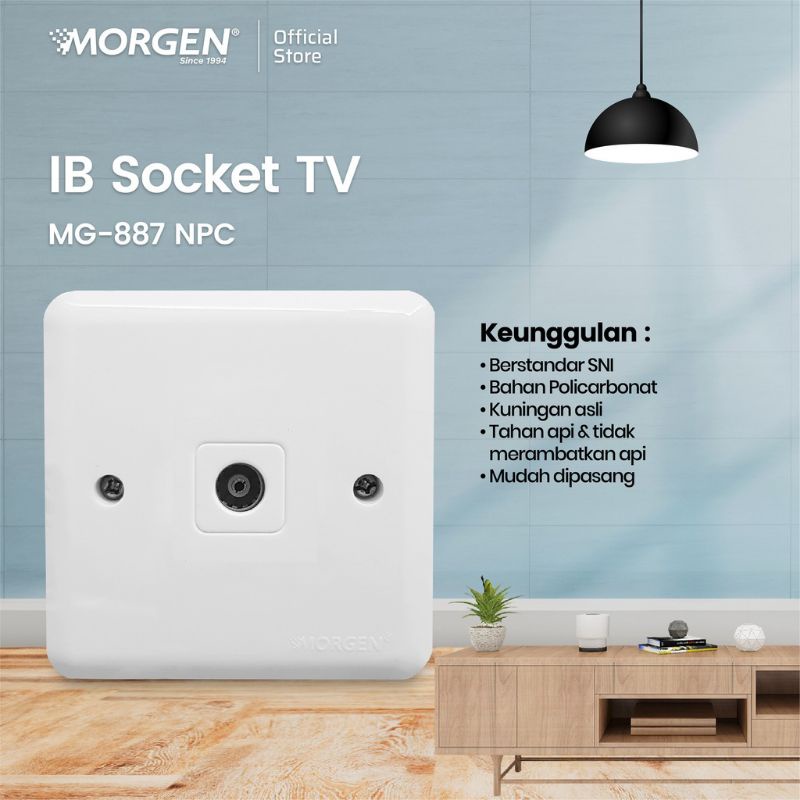 MORGEN Saklar Seri Stop Kontak Engkel Putih SLIM Inbow Saklar Dobel Isi 2 MEWAH Tanam Tembok Kualitas Bagus Full Kuningan 2 Gang 1 Way Duoble Switch Strip Nyala Radium Fosfor Pencetan Satu Dua Klik Lampu In Bow Desain Modern Warna Putih Socket Tv Stop+ CP