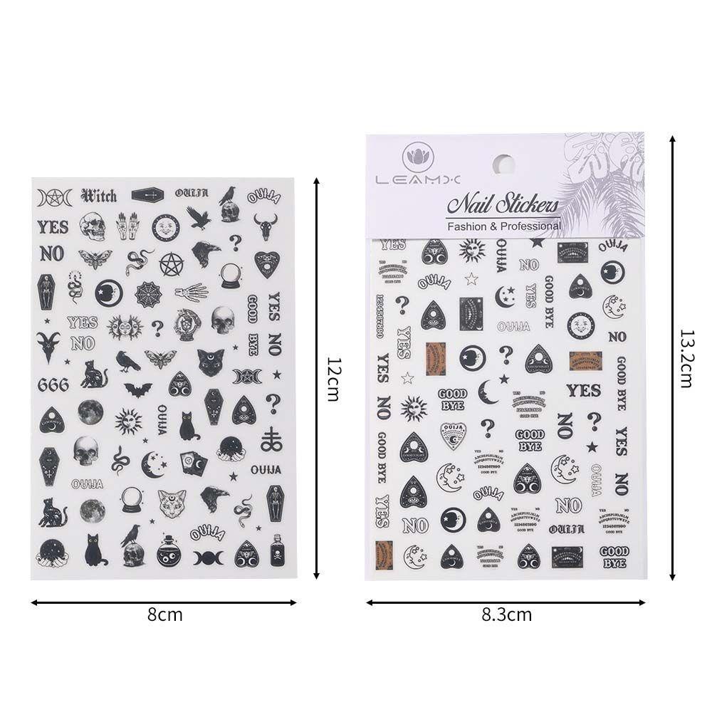 AUGUSTINA Agustina Halloween Stiker Kuku Kucing Fashion Spider Skeleton Bears Nail Art Dekorasi