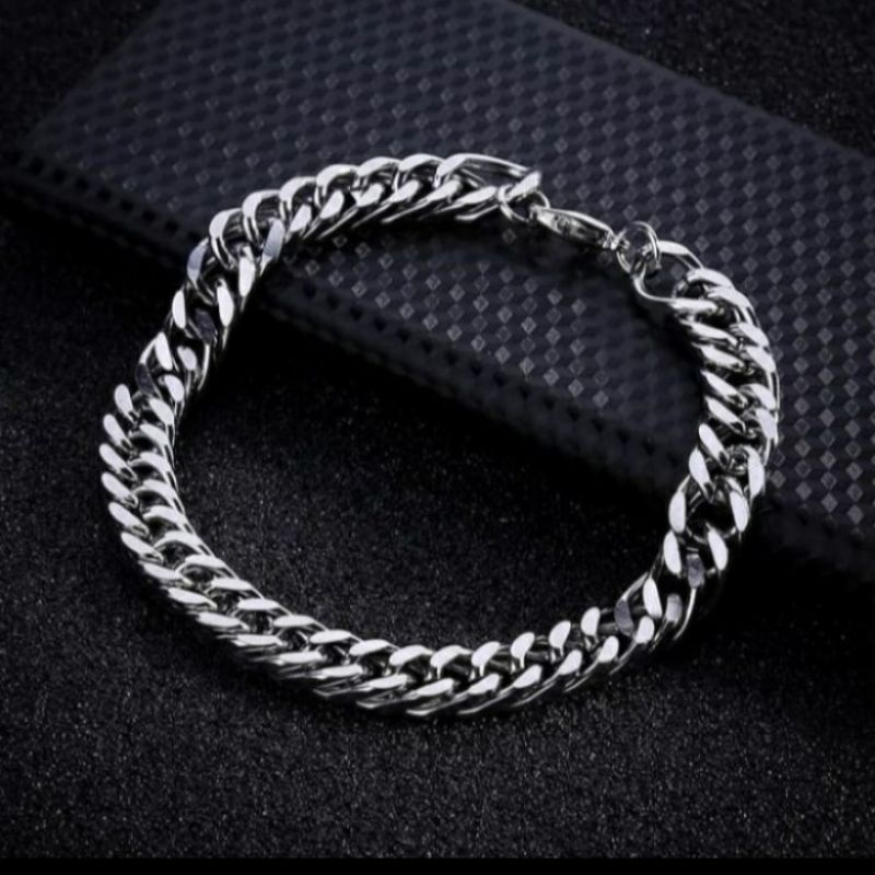 gelang titanium pria wanita lebar 10mm