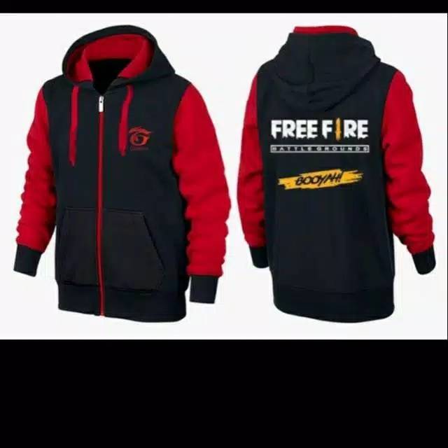 Jaket free fire booyah reglan merah