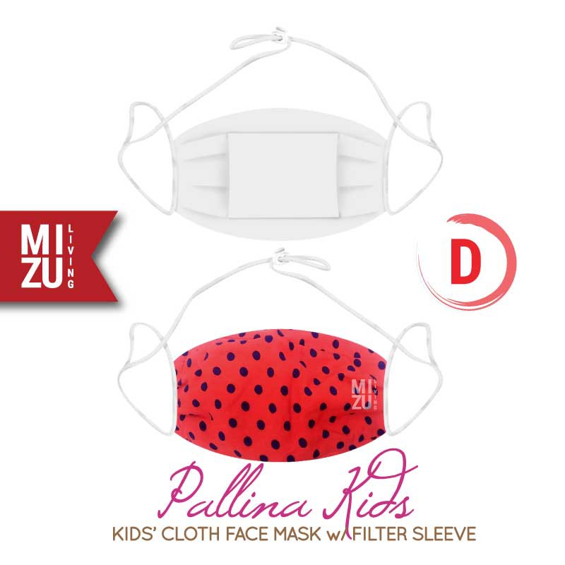 [SALE] MIZU PALLINA KIDS Cloth Face Mask Masker Anak Kain Corak 3 Ply Sarung Filter NON-MEDIS-D
