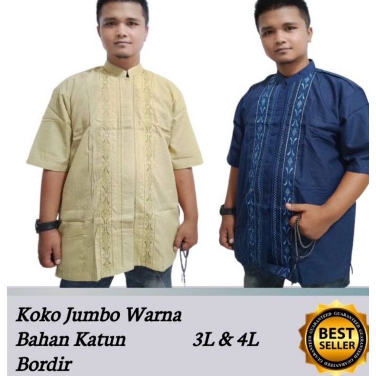 BAJU KOKO JUMBO WARNA BORDIER UKURAN 3L ll 4L