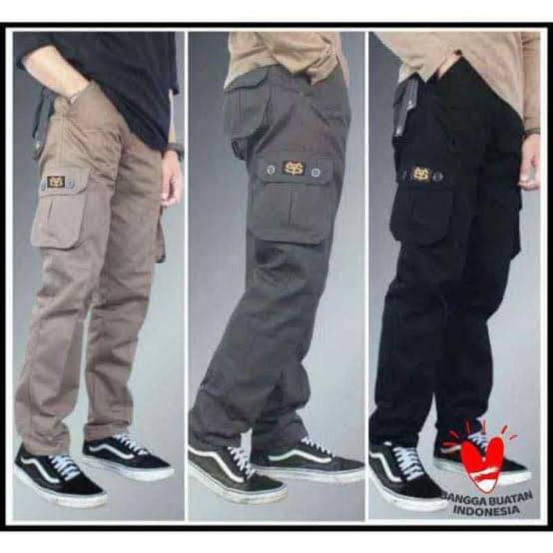 [BISA COD] CELANA PANJANG PRIA CARGO KEMPOL GUNUNG PDL TNI SATPAM DISTRO TERLARIS JUMBO 27 - 38