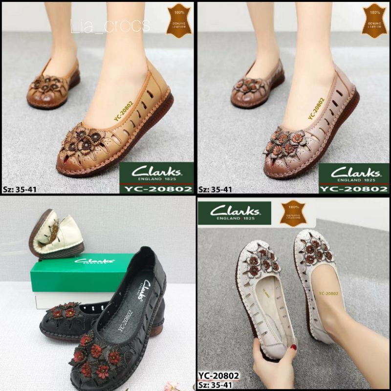 Clarks Flat / Sepatu Clarks flat flower Bunga 2082 / clarks flat kant 20802