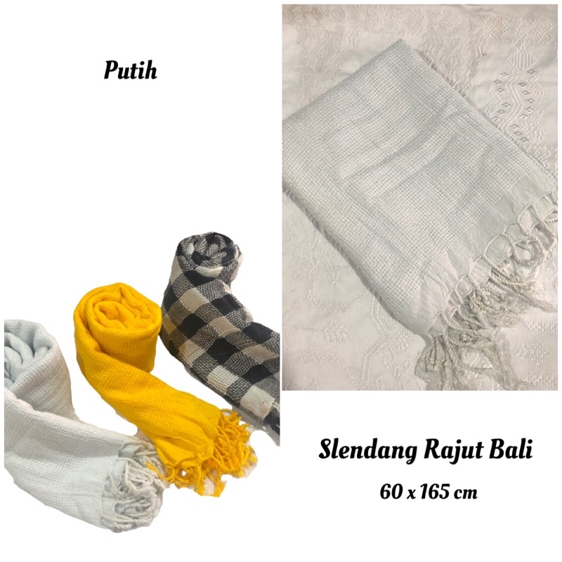 slendang rajut bali | slempot bali | slendang murah | selendang rajut-Putih
