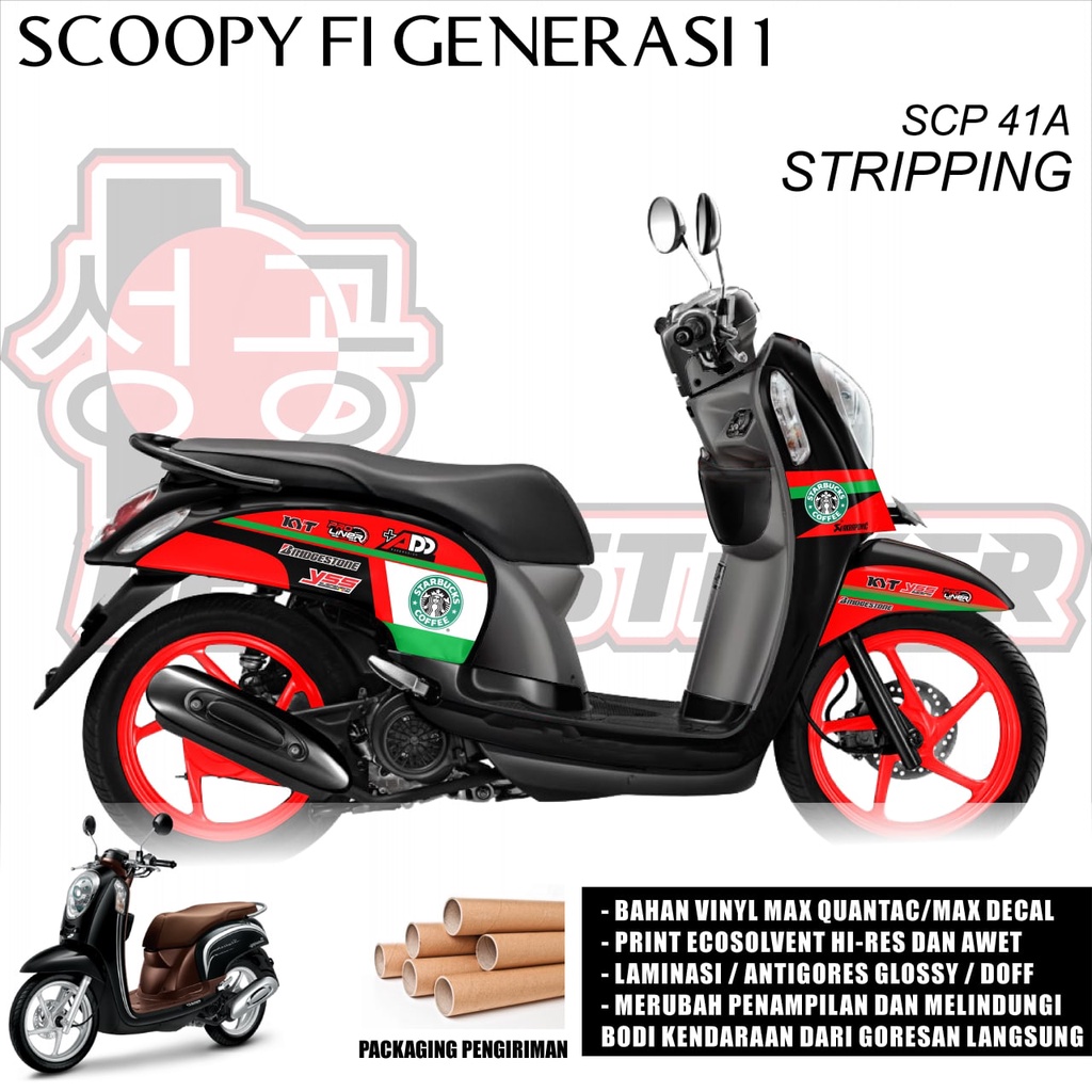 DECAL STICKER SCOOPY FI 2013 2014 2015 2016 STARBUCK RACING SCP 41A