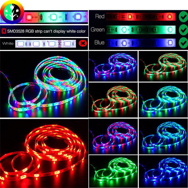 Lampu Strip LED RGB 10 meter Waterproof Outdoor Indoor ip65 Lengkap Adaptor Remot Ada Sensor