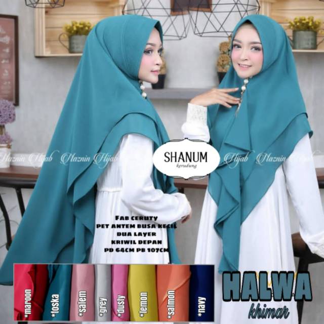 Real Picture By Shanum/Ready Jilbab New Halwa Khimar/Solo Grosir Murah