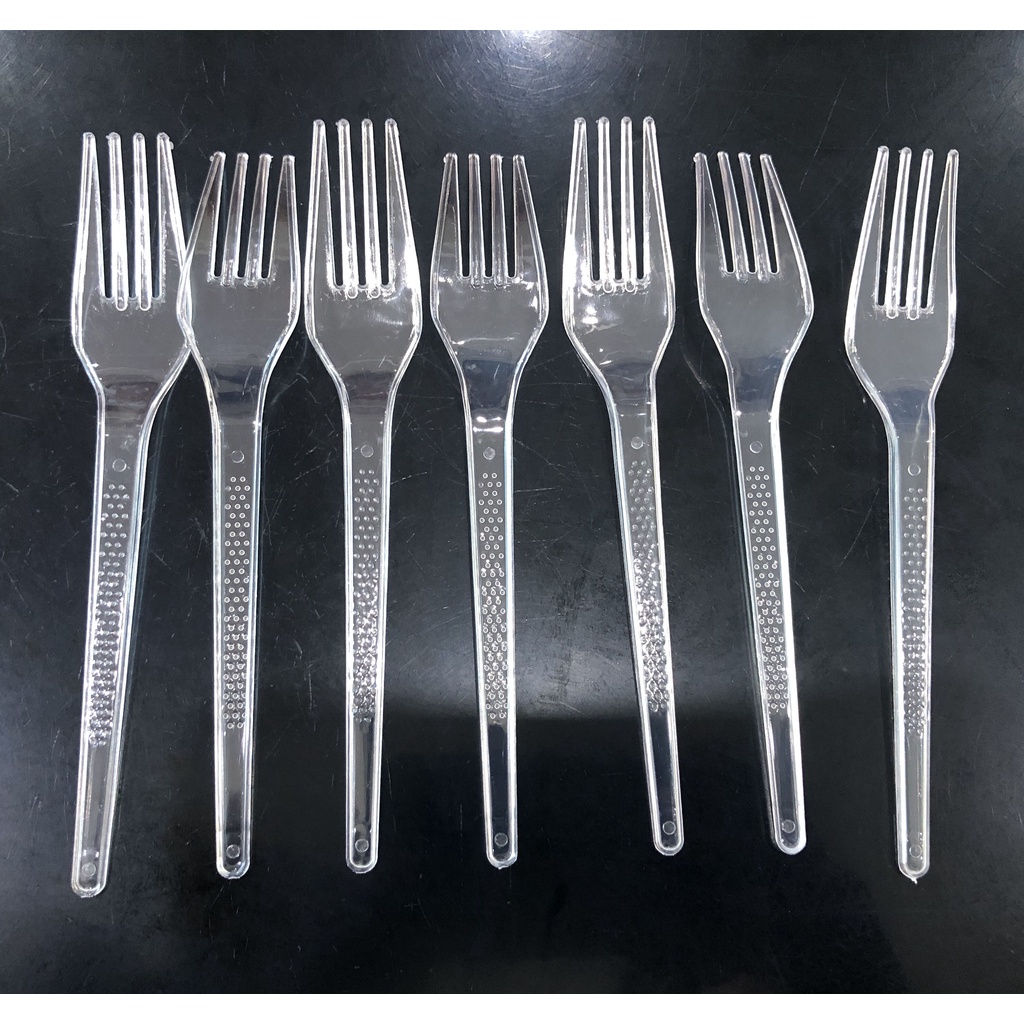 garpu plastik bening 16 cm