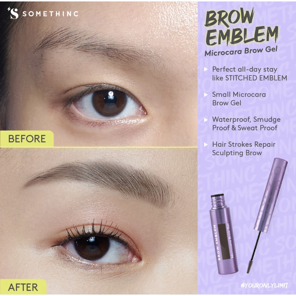 SOMETHINC BROW EMBLEM Microcara Brow Gel Waterproof - Maskara Alis Kuas Super Tipis