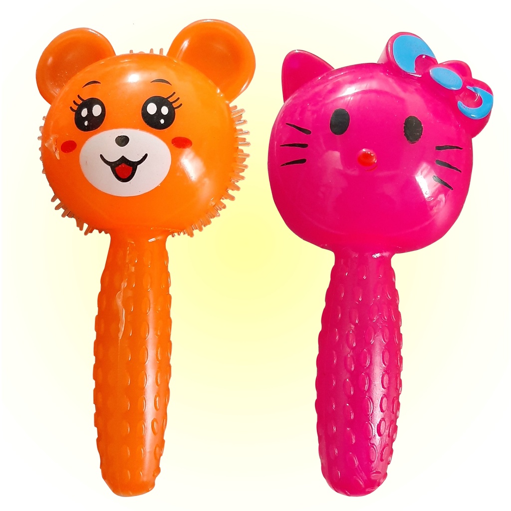 Mainan Bayi Animal Flash Ball Karet Bunyi Lampu Led