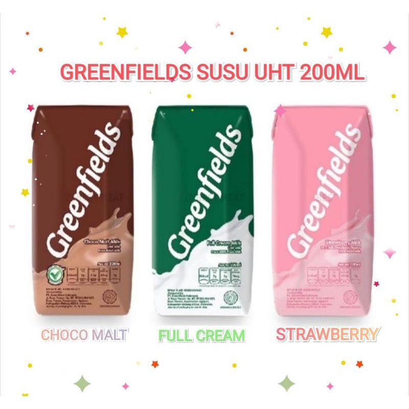 GREENFIELDS SUSU UHT 200 ML / DUS KARTON KARDUS isi 32pcs | 24pcs