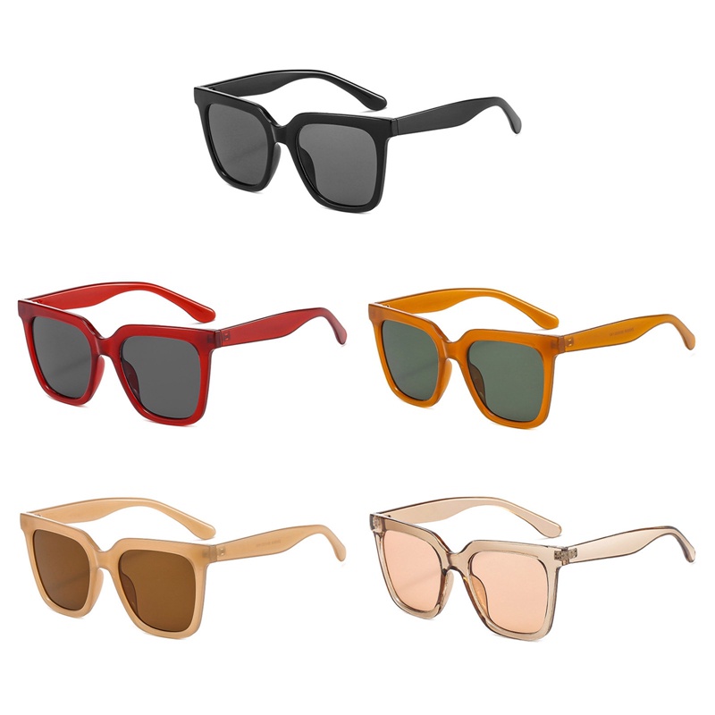 Fancy 2022 Kacamata Hitam Persegi Panjang Retro Vintage Warna-Warni Untuk Wanita