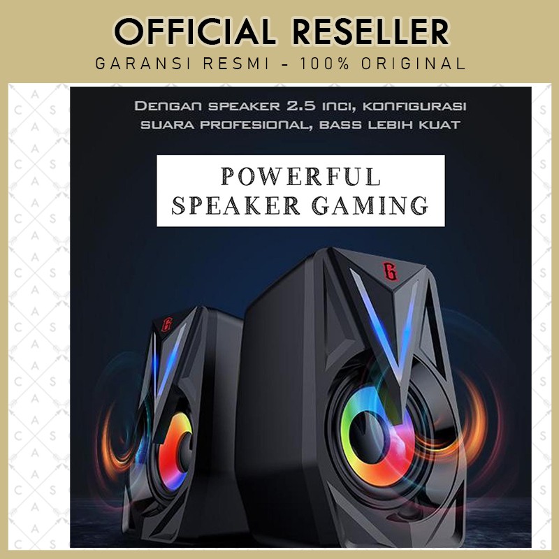 Gamen GS1 Double Port Input RGB Gaming Speaker 6W Powerful Speaker