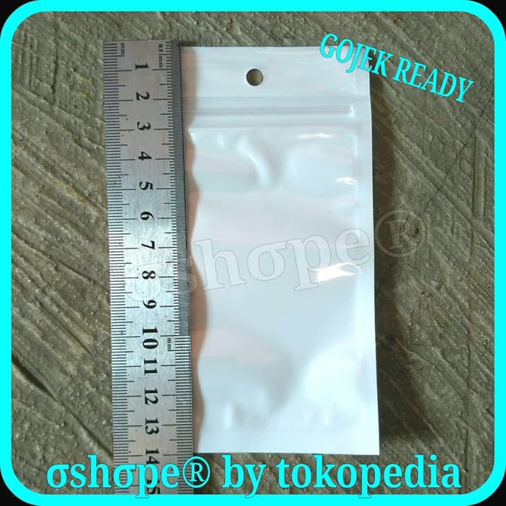 

packing clip uk 14x8. plastik clips putih. plastik packing asesoris hp. packing plastik Zipper Lock