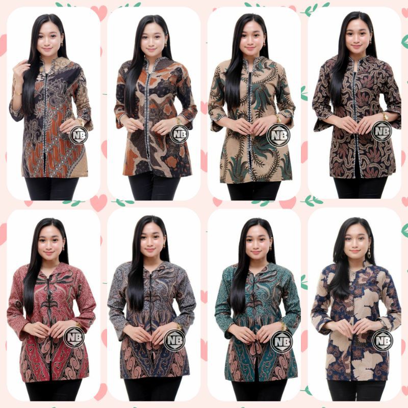 BAJU BATIK WANITA MODERN MONALISA GENES M,L,XL asli PEKALONGAN