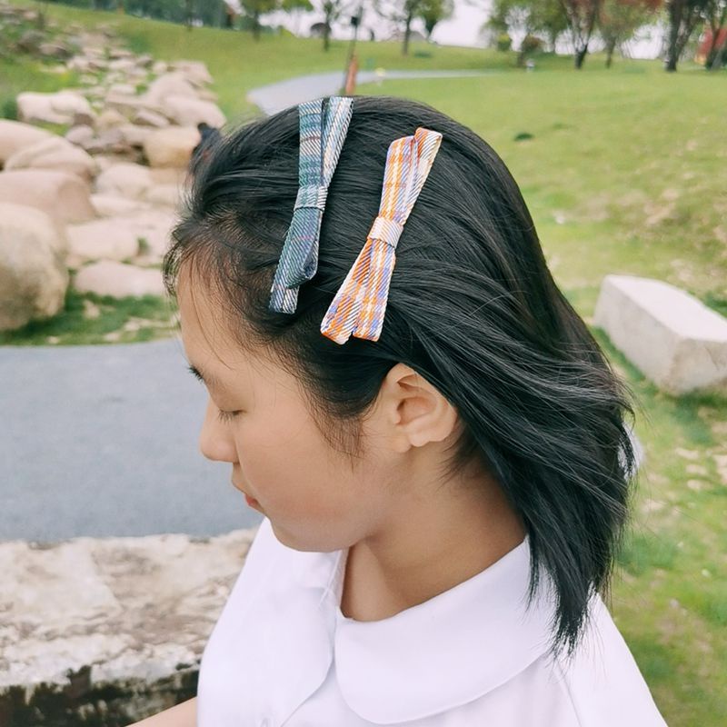 Jepitan Rambut Wanita Gaya Korea Motif Kotak-Kotak / Korean Matte Hairclip Hairpin Import