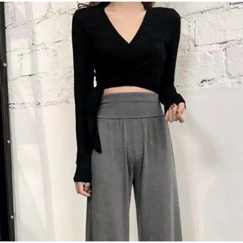 KBS Atasan Korea Wanita Hailey Crop Top Basic