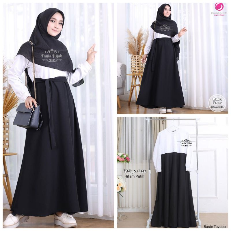 Seragam Hitam putih Dinas Pns seragam Hitam putih Wanita Busui katun Toyobo Original Fania HIjab Ser