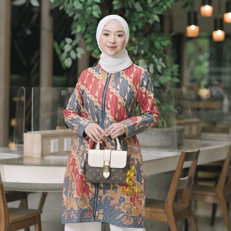 Tunik Motif Yepti Batik Wanita Busui Friendly Batik Prabuseno Batik Printing Tunik Batik Baju Batik 