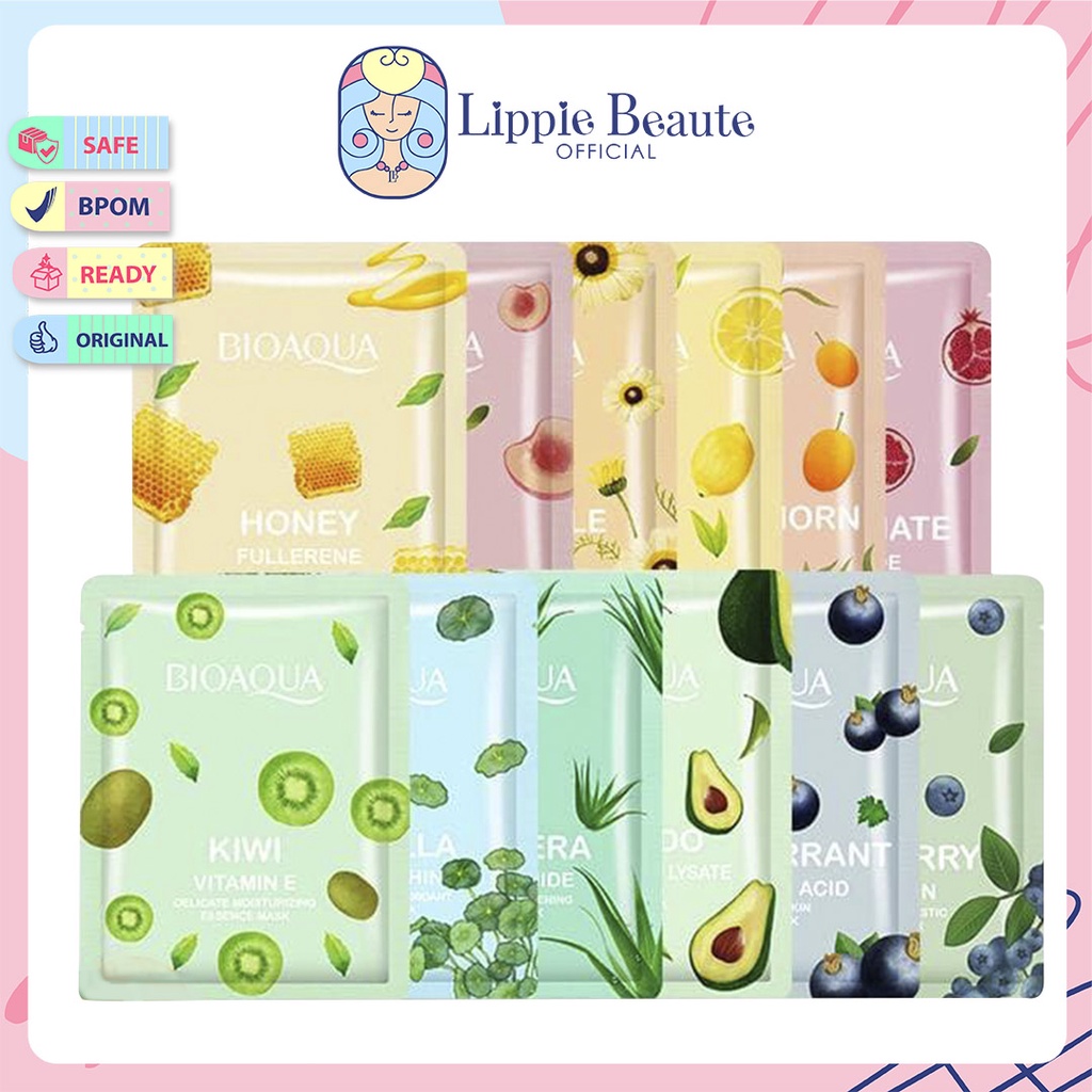 BIOAQUA - Bio Aqua Sheet Mask 12 Varian Brightening Moisturizing Skin Care Hydrating Esssence