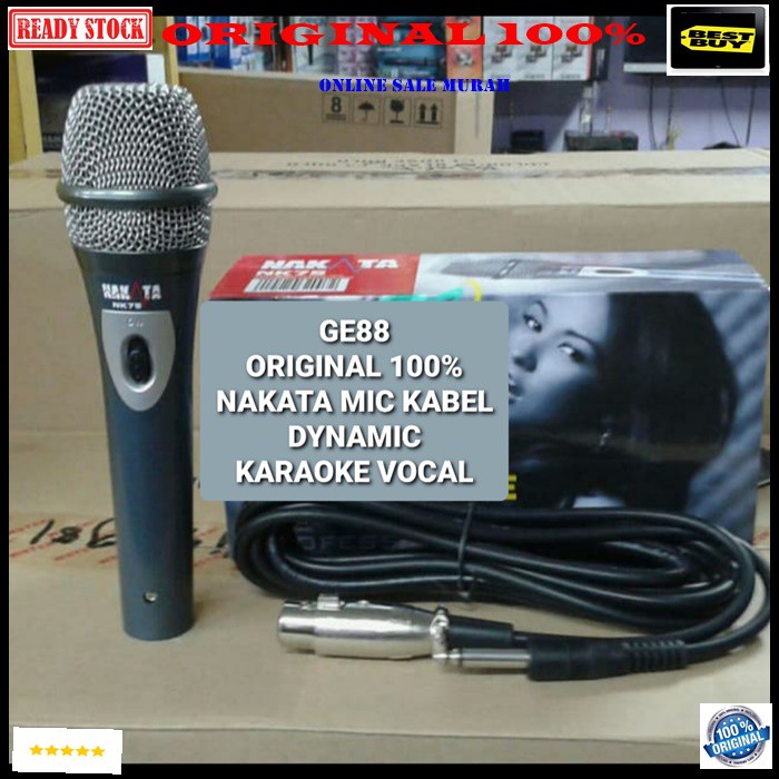 G88 Original 100% nakata Mic kabel Microphone cable mik karaoke dynamic mikrophone vocal vokal audio sound system pengeras suara pro profesional music  Langsung nyala. Gk pake baterai  BISA SEGALA JENIS AUDIO SOUND  suara mantap, yg paling penting tidak p