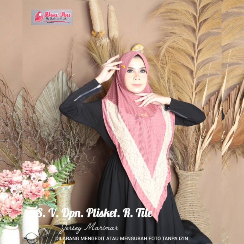 ORIGINAL DOA IBU | HIJAB/JILBAB INSTANT RENDA PLISKET JERSEY MARIMAR