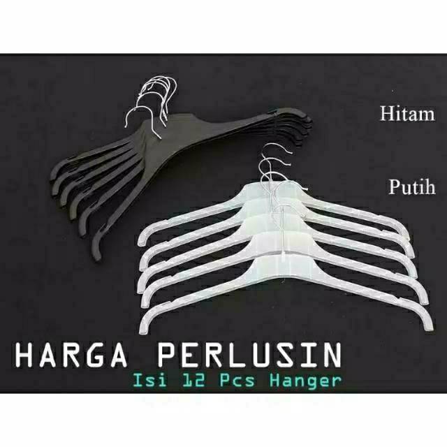 Hanger Baju Distro Butik Toko isi 12 pcs - Gantungan baju Model TP dewasa Per LUSIN