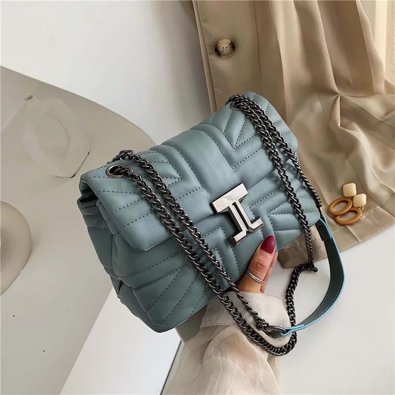 L5289 T61508 Tas Selempang Wanita Cantik Slingbag Fashion Tali Rantai Tas Batam Bahan PU Premium