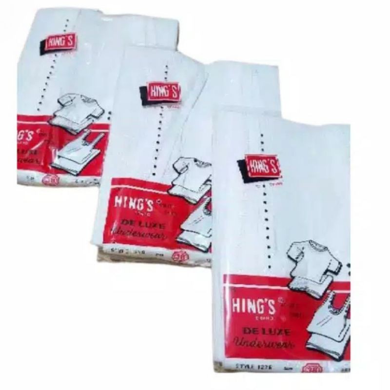 HING'S Singlet Kaos Dalam salur Pria 123B Putih KATUN