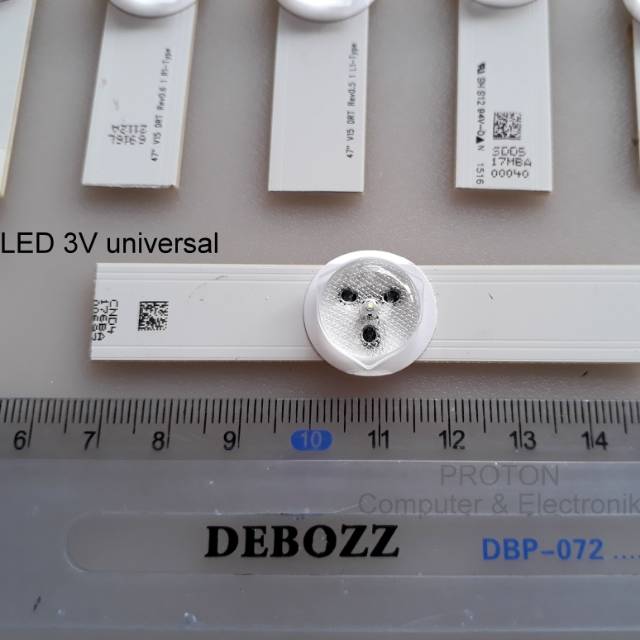 Lampu Backlight LED TV universal 3V lensa cembung 1 kancing untuk modifikasi