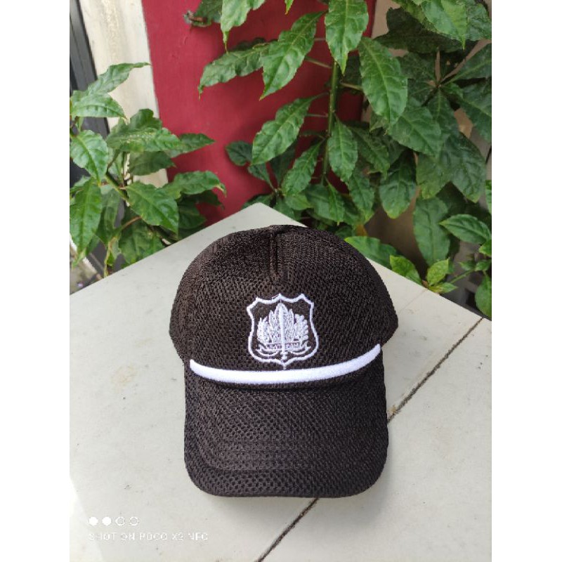 Topi Satpam Jaring/dobel mes warna hitam