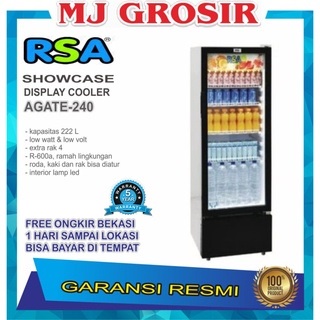 SHOWCASE RSA AGATE 240 4 RAK DISPLAY COOLER KULKAS BY GEA LOW WATT