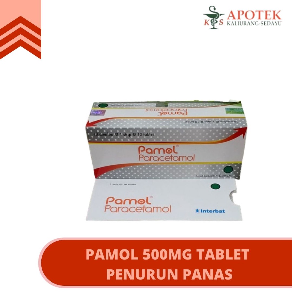 Jual PAMOL PARACETAMOL OBAT PENURUN PANAS 500 MG INTERBAT | Shopee