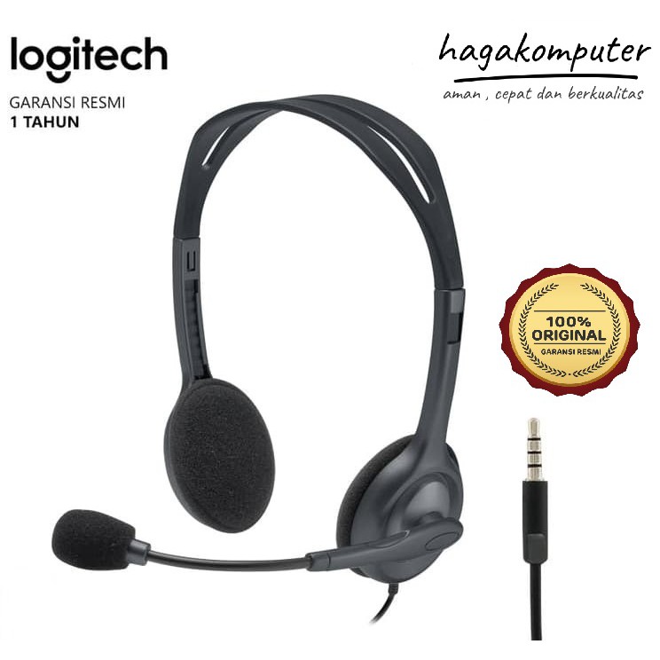 Logitech H111 Stereo Headset With Mic Headphone Earphone