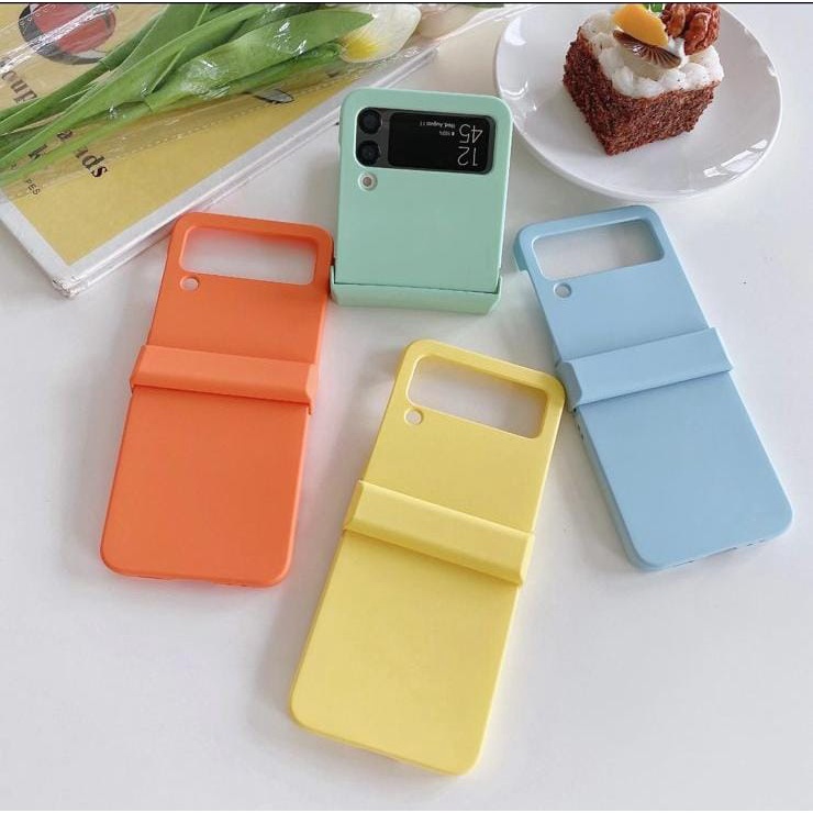 Hard Case Premium Matte Samsung Galaxy Z Flip 5 Flip 4 Flip 3 5G With Mid Cover / Cover Tulang Tengah / Full Cover