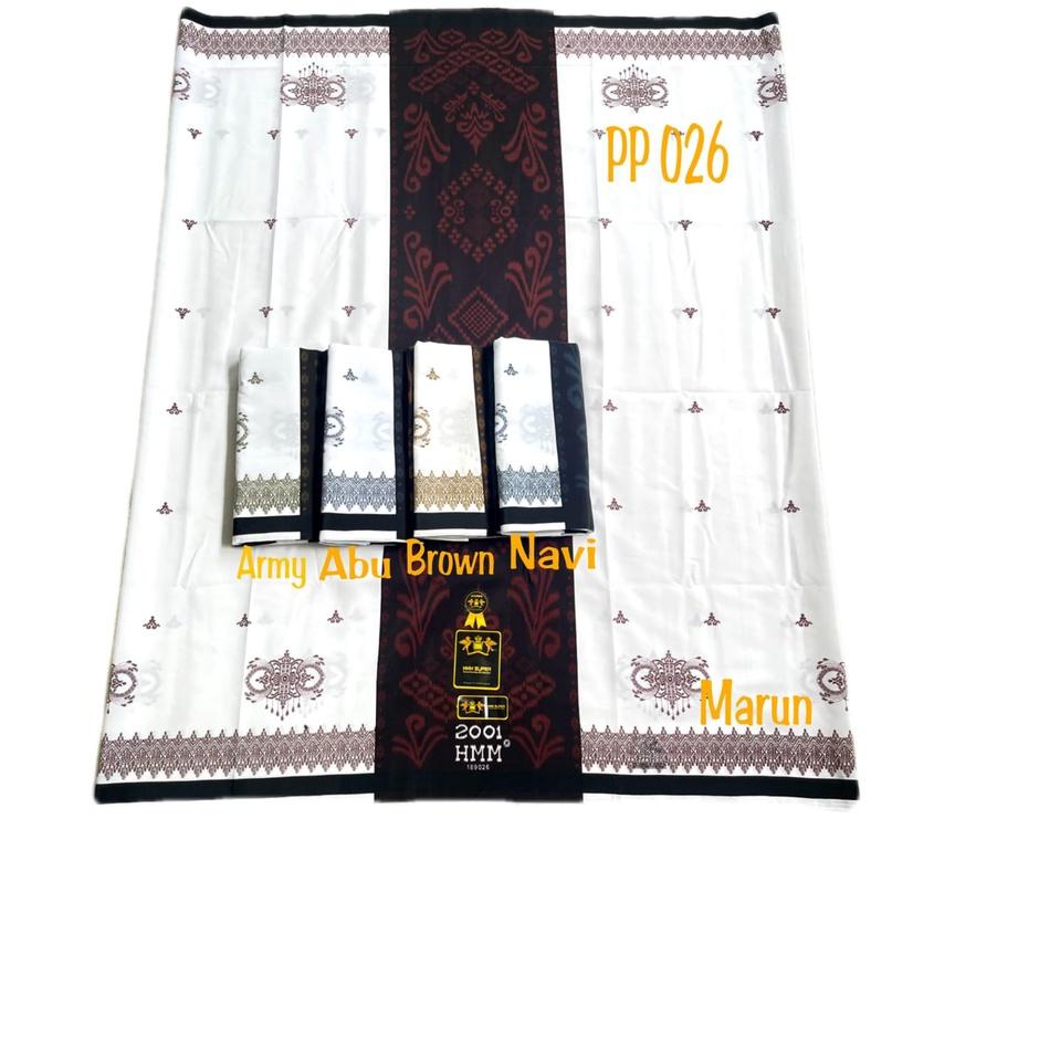 "RO.15Jl22a" SARUNG HMM POLOS PUTIH Sarung Samarinda HMM Putih Polos