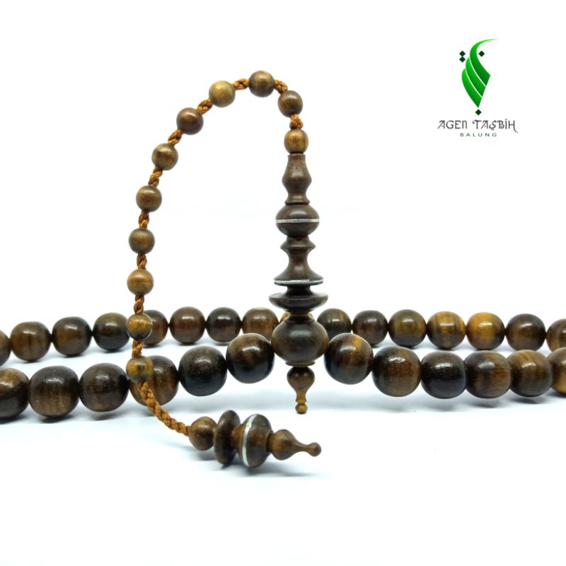 Tasbih Kayu Galih Kemuning Hitam Asli Size 12mm Jumbo, Tasbih Muslim 33 Butir