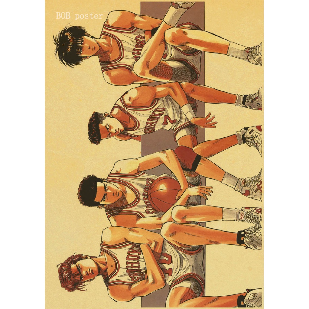 Poster Dinding Desain Anime Slam Dunk Klasik Retro Vintage Untuk Dekorasi Kamar Tidur